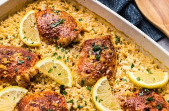 Lemon Garlic Parmesan Baked Chicken and Rice
